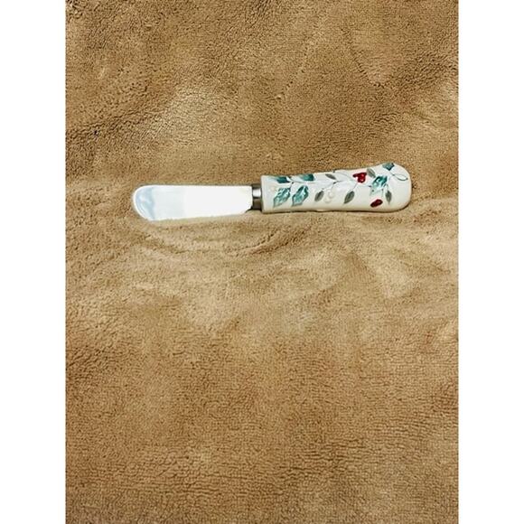 Pfaltzgraff Ceramic Dip Bowl & Speader Set - Winterberry Pattern (2010) - Picture 4 of 4